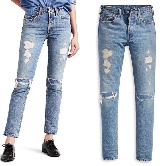Levi's Denim - Levi's 501 Skinny Distressed Jeans Super Stylish
